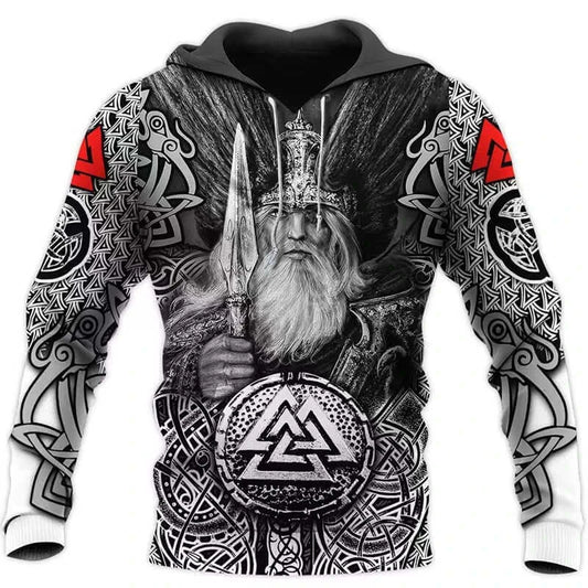2024 Mens Hoodies Eagle Tattoo Pattern Vikings 3D Printed Fashion Casual Harajuku Hip Hop Autumn And Winter Oversized Sudaderas, Produit gaming premium Fraquane