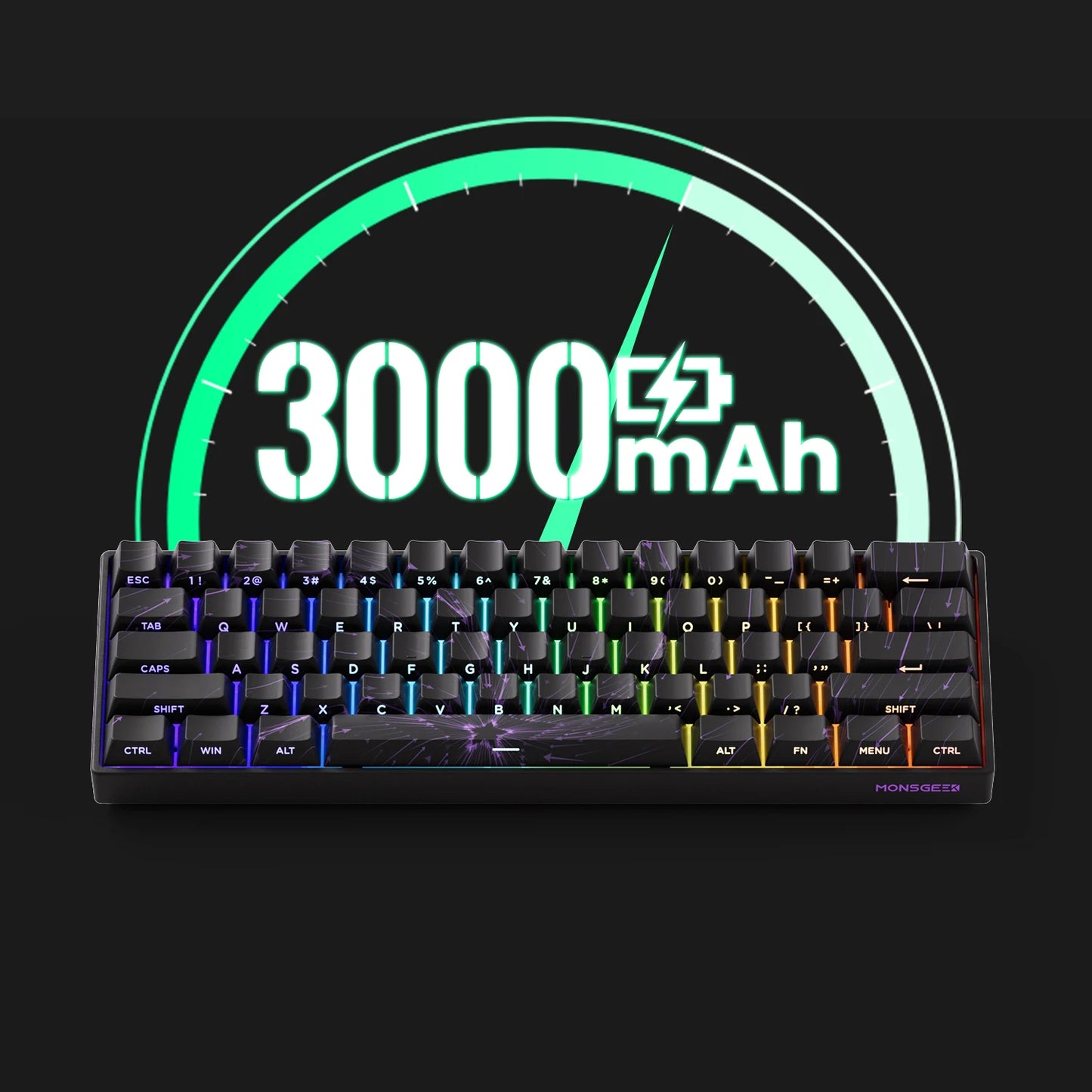 MONSGEEK FUN60 Pro & Max HE Magnetic Gaming Keyboard, 60% Wireless Mechanical Keyboard with 0.01mm Rapid Trigger, 8K Polling Rate, ARGB and Tri-Mode Connectivity