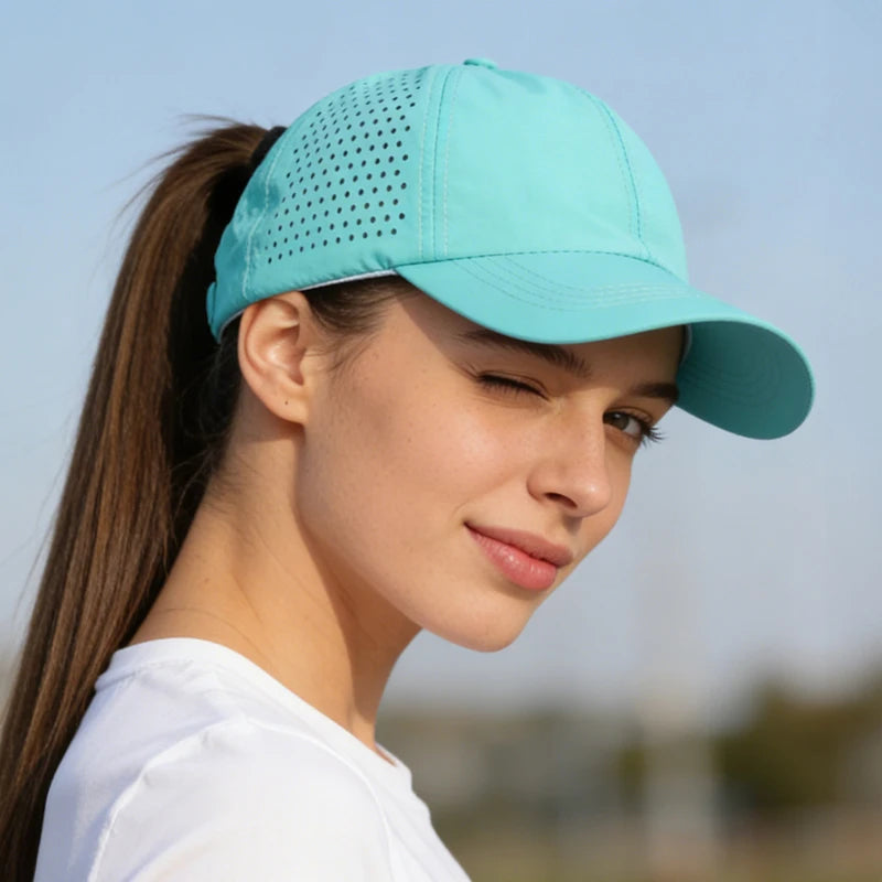 Casquettes pour femmes à queue de cheval, casquettes de baseball d'été à séchage rapide pour adolescentes, chapeaux de soleil, chapeaux de sport décontractés en maille, chapeaux d'été pour femmes, pour les activités de plein air et les voyages