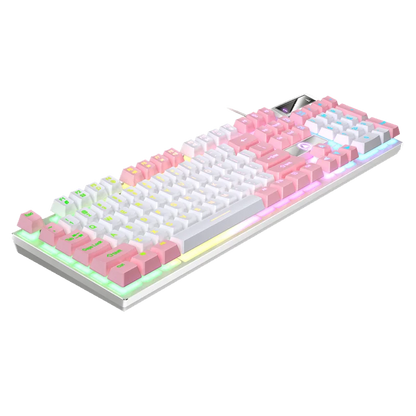 YINDIAO Wired USB Gaming Keyboard with Backlight, 104-Key Ergonomic Gaming Keyboard for PC, Laptop & Desktop, RGB Gamer Keyboard for Office & Gaming