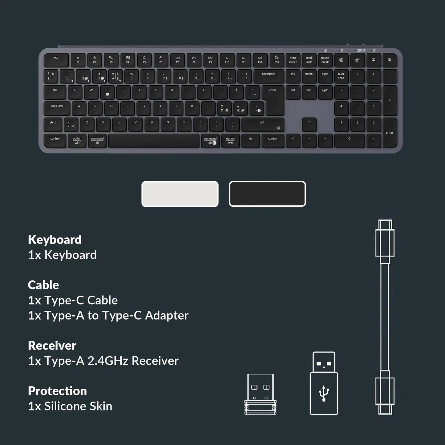 Keychron B6 Pro ISO Layout Ultra-Slim Wireless Keyboard Full Size Portable Lightweight 2.4GHz & Bluetooth Connections