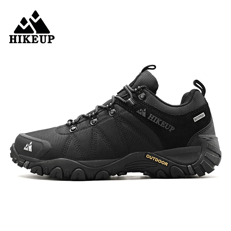 HIKEUP miesten neljän vuodenajan vaelluskengät – ulkoiluun ja urheiluun, aitoa nahkaa, kulutusta kestävät kiipeilykengät, kumipohjaiset trekking-sneakerit