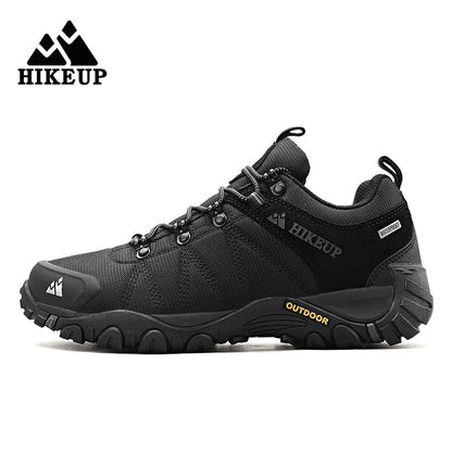 HIKEUP miesten neljän vuodenajan vaelluskengät – ulkoiluun ja urheiluun, aitoa nahkaa, kulutusta kestävät kiipeilykengät, kumipohjaiset trekking-sneakerit