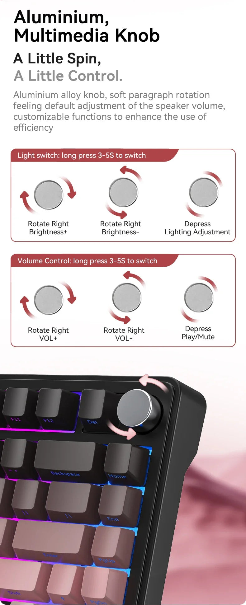 ATTACK SHARK X85/X85Pro Wireless Mechanical Keyboard 75% 82 Keys Tri-Mode Bluetooth Wird RGB Hot Swap Gasket Knob Large battery