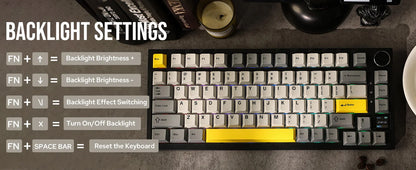 Ajazz AK820 Pro 75% Gasket-mounted Wired/Bluetooth 5.1/2.4G Wireless Mechanical Keyboard with TFT Screen for Win/Mac