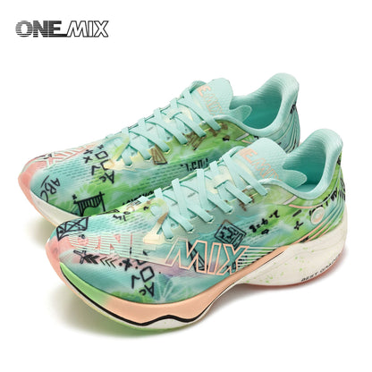 ONEMIX Nylon Carbon Board Marathon Running Racing Shoes, Professional Stable Support, Shock Relief, Ultra-light Rebound Sneakers