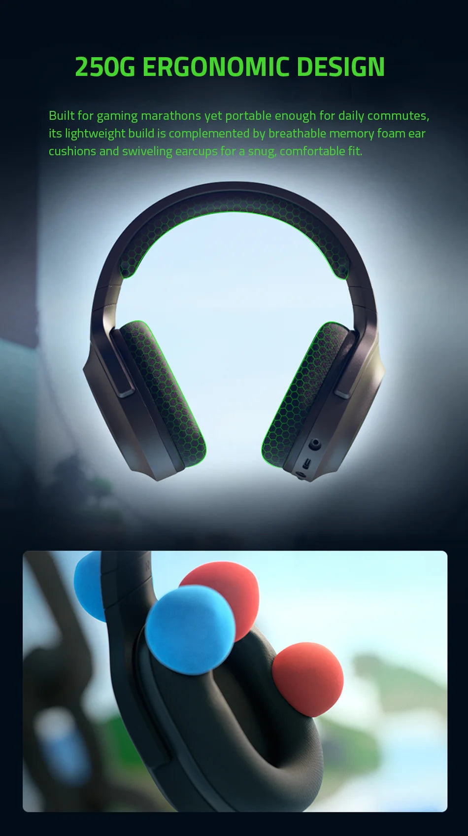 Razer Barracuda X Wireless Gaming Mobile Headset 2022 Model 2.4GHz Wireless + Bluetooth - Lightweight 250g - 40mm Drivers