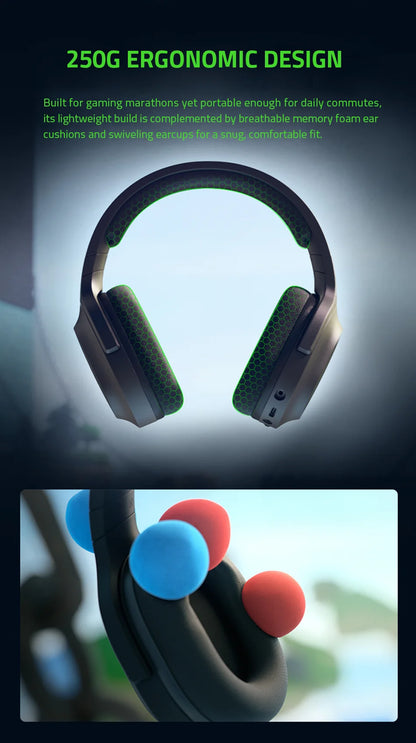 Razer Barracuda X Wireless Gaming Mobile Headset 2022 Model 2.4GHz Wireless + Bluetooth - Lightweight 250g - 40mm Drivers