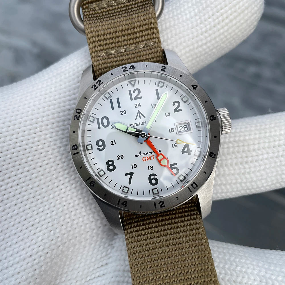 Reloj de pulsera mecánico STEELFLIER Official SF792 GMT con movimiento NH34, luminiscencia Super BGW9 C3, impermeable 200M, reloj de buceo de lujo para hombre
