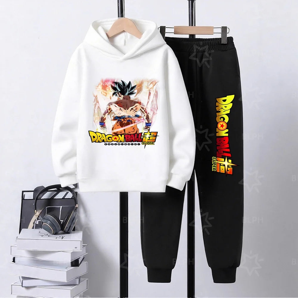 Kids Dragon Ball Camo Goku Printed Hoodie Set Casual Loose Comfortable Long Sleeve Sweatshirt Pants 2 Piece Outfits for Boys