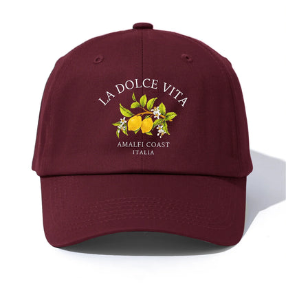 1pc LA DOLCE VITA Print  Baseball Cap for Adults,  Minimalist Retro Style Casual Soft Adjustable Dad Hat, Perfect As Gift