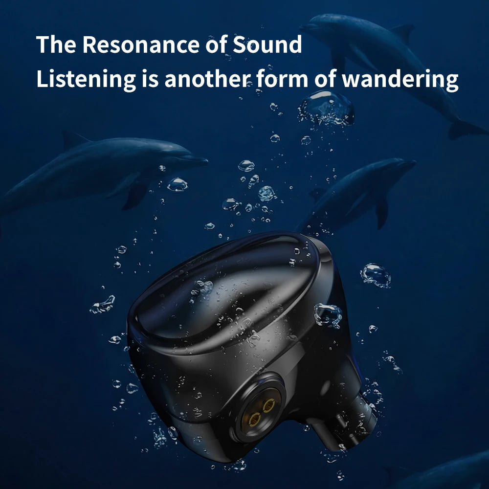 TRN Dolphin Wired Earphones with 10mm Dual Magnetic Dynamic Driver, Liquid Metal HiFi In-Ear Headphones, High Resolution Audio Earbuds