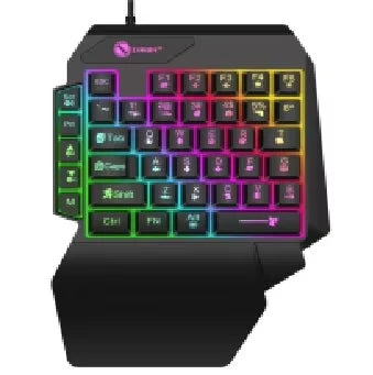 TEUCER 35 Keys One-Handed Mini Gaming Keyboard USB Wired RGB Backlit Ultra-Slim Gaming Keypad for PC, Laptop & Mobile Gaming