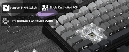 ATTACK SHARK X85 Tri-Mode Gasket Mechanical Keyboard 75% Wireless Hot Swappable RGB Gaming Keyboard with CNC Knob, 5-Layer Sound Dampening & NKRO