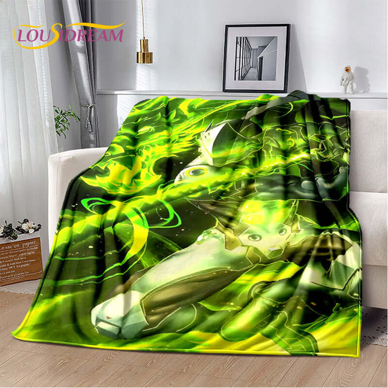 Overwatch Game Gamer D.Va Reaper Soft Plush Blanket, Flannel Blanket Throw Blanket for Living Room Bedroom Bed Sofa Picnic Kid 3D
