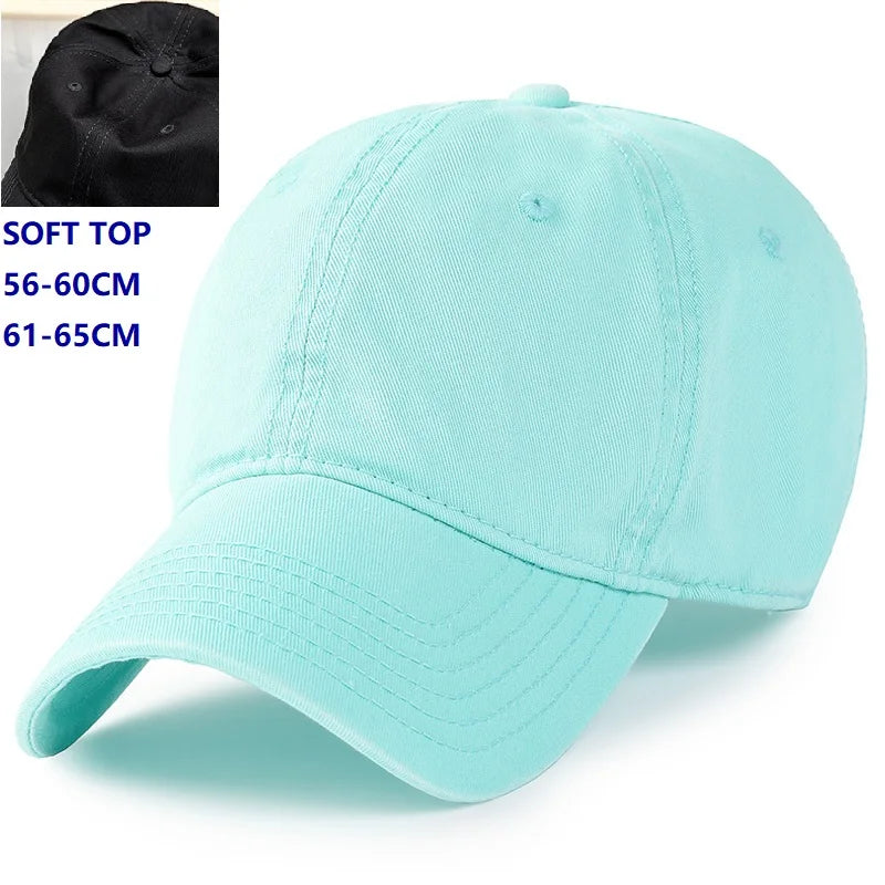 Casquette de baseball pour homme et femme, taille XXL, 100 % coton, grande casquette de baseball pour têtes larges 56-63 cm (23,5"-25,5"), casquette « dad cap » unie et ajustable
