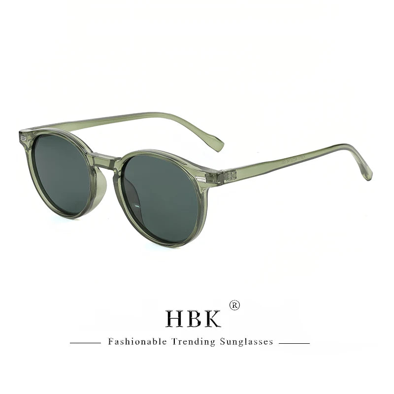 HBK Fashion Polarized Sunglasses Men Round TR90 Frame Fashion Sun Glasses Women Driving Sports UV400 Lunette De Soleil Homme