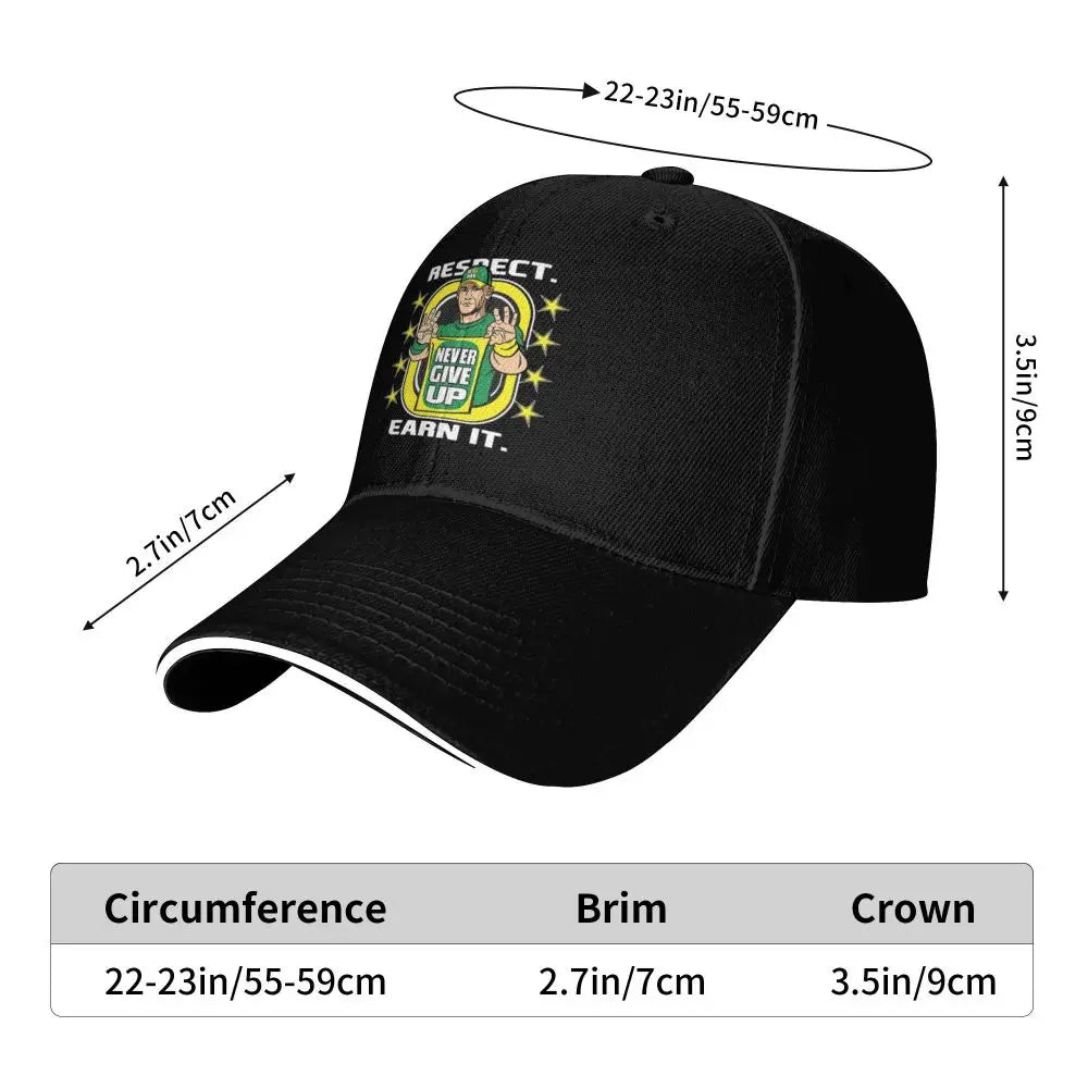 Yellow Wrestling Cena John White Custom Baseball Caps For Mens Unisex Male Beach Sunscreen Hat Snapback Cap