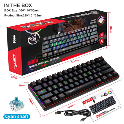 Mechanical keyboard 61 keys Colorful Wired USB Keyboards gamer gaming 60% Backlit Computer key board Pc teclado Ergonomic office