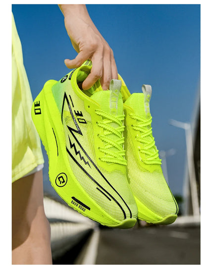 Running Shoes Speciality Men Marathon Sports Carbon Board Breathable Ultralight Women Comfy Athletic Cushion Stability Sneakers