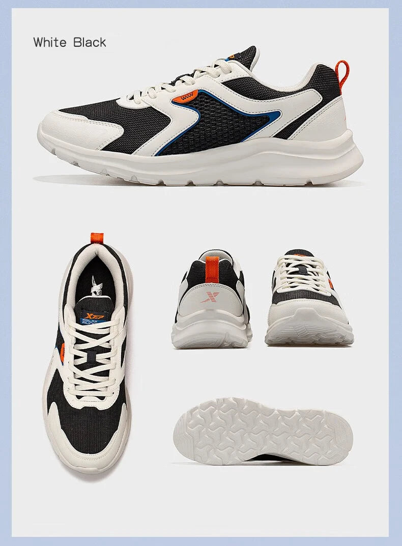 Xtep Men's Running Shoes Sports Shoes Men's Lightweight Shock Absorption Casual Shoes Student Shoes 879119110110
