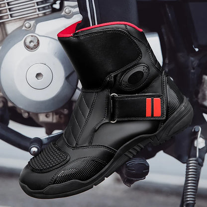 2025 New Men's Motorcycle Boots Outdoors Waterproof Safety Protection Motorcycle Shoes High Quality PU Leather Men Motos Boot