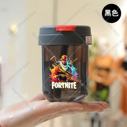 Game Fortnites Mini Straw Cups School Student Plastic Water Bottle Children Leak-proof Coffee Milk Cups Travel Outdoor Office