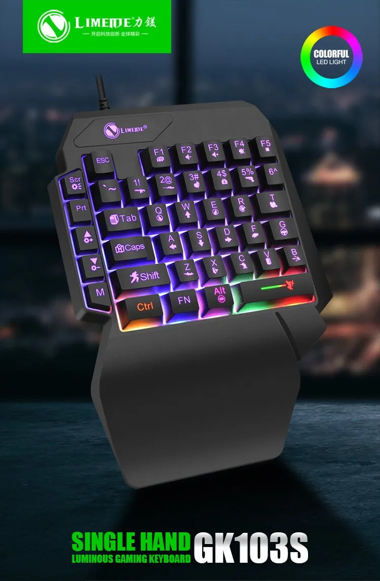TEUCER 35 Keys One-Handed Mini Gaming Keyboard USB Wired RGB Backlit Ultra-Slim Gaming Keypad for PC, Laptop & Mobile Gaming