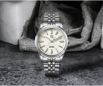 San Martin 39mm Miyota 90S5 Enamel Dial GADA Wristwatch Automatic Mechanical Sapphire BGW-X1 10Bar 5-Link Bracelet  SN0144CG-7