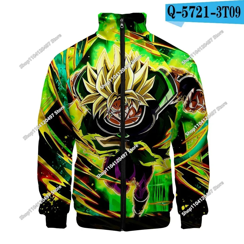 Anime Goku Dragon Ball Jacket Men Women Harajuku Hip Hop Japanese Zip Up Hoodies Goku Clothes Stand Collar Sweatshirt