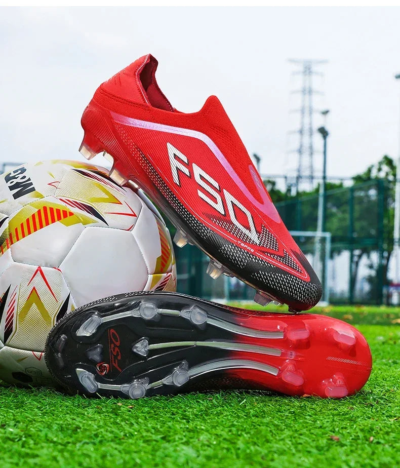 Botas de fútbol para hombre, tacos para césped, alta calidad para partido al aire libre, calzado antideslizante para niños, modelo de caña alta ligero muy vendido