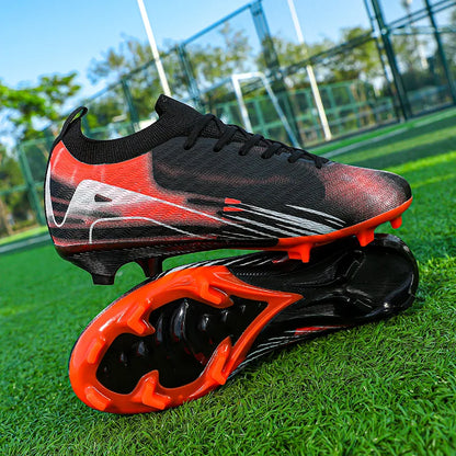 Chaussures de Football professionnelles à fond FG pour hommes, chaussures d'entraînement confortables et durables pour adultes, chaussures de Football à lacets pour adolescents