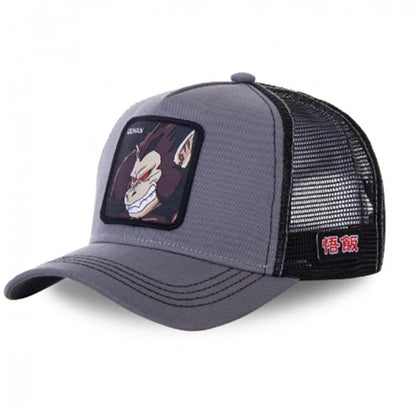 Casquette Dragon Ball Son Goku pour l'été, casquette de voyage à visière, casquette pour homme brodée, style hip-hop en maille, visière pare-soleil, casquette de baseball, sport de plein air