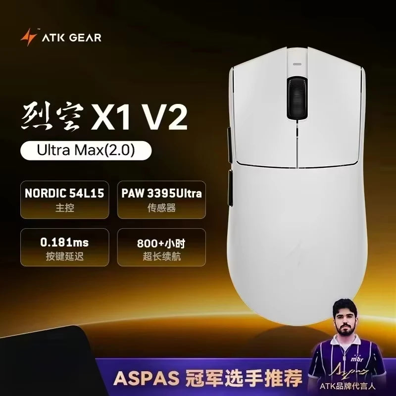 ATK Blazing Sky X1/X1V2 trådløs gamermus 8K med lav latenstid, letvægts FPS Liekong e-sport gamingmus, brugerdefineret pc-tilbehør