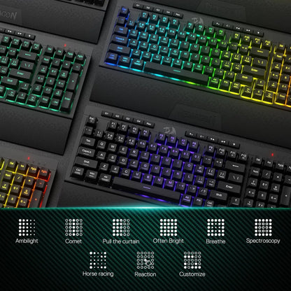 Redragon K515 PRO Shiva RGB Wireless 98 Keys Mechanical Membrane Gaming Keyboard, Smooth Linear Switch, Detachable Wrist Rest