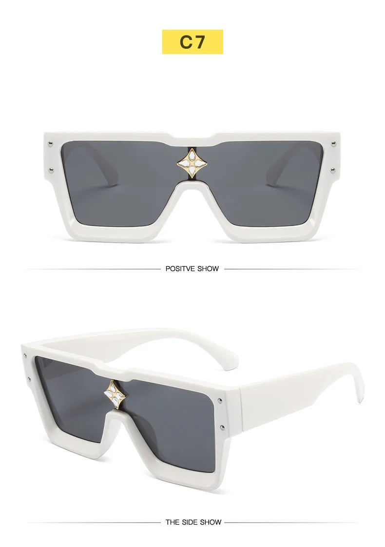Stylish Cyclone Luxury Sunglasses for Men Women Brand Designer Square Sun Glasses Driving Aviation Fashion Shades UV400