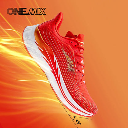 Onemix Nové pánske maratónske bežecké topánky pre ženy – priedušné, ľahké tenisky so šnurovaním, športová obuv, pohodlné, ľahké a mäkké