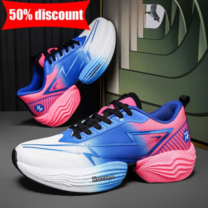 Paire de chaussures de sport professionnelles pour marathon, confortables, de jogging, amortissantes, d’entraînement, à fort rebond, antidérapantes, de course
