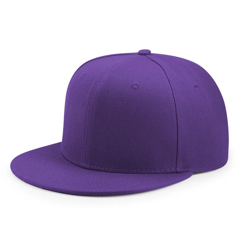 Wholesale 40 Colors Adjustable Flat Peak Snapback Caps Lady Fashion Polyester Plain Baseball Hat Men Hiphop Blank Sport Cap