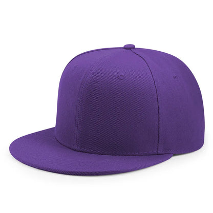 Wholesale 40 Colors Adjustable Flat Peak Snapback Caps Lady Fashion Polyester Plain Baseball Hat Men Hiphop Blank Sport Cap