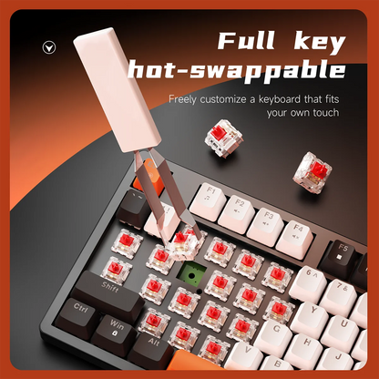 AJAZZ NK98 Wired Mechanical Keyboard: Full-Key Hot-Swap, 98-Key Layout for Precise Performance; Wired, Stable Control, Multi-System Compatibility; Windows Vista/XP/7/8/10/17, Mac: Wired connection for stable control and low l