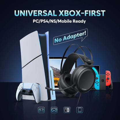 NUBWO casque de jeu filaire sur l'oreille avec micro antibruit casques N7 Gamer PS4 Xbox One casque stéréo pour PC/MAC/PS4/PS5