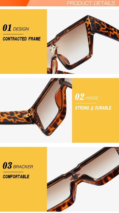 Stylish Cyclone Luxury Sunglasses for Men Women Brand Designer Square Sun Glasses Driving Aviation Fashion Shades UV400