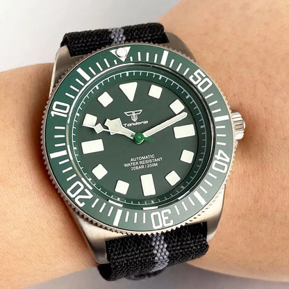 Titanium Case Tandorio 42mm Retro FXD NH35 PT5000 Mechanical Men's Watch Sapphire 200M Diver Watches Luminous Watches for Men