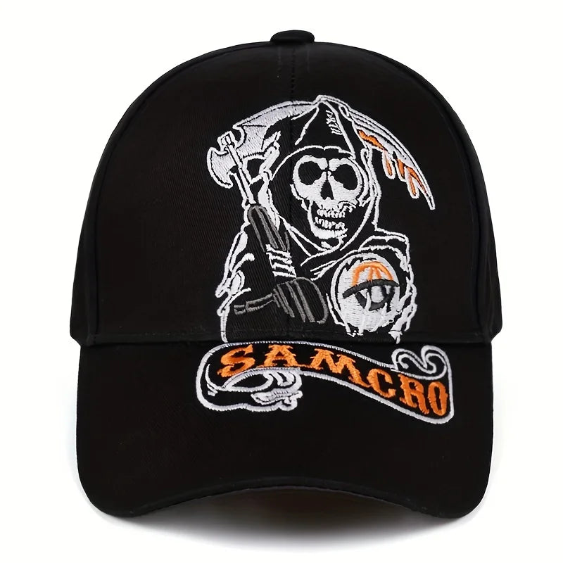 SAMCRO Baseball Cap SOA Sons of Anarchy Skull Embroidery Casual Snapback Hat Fashion High Quality Racing Motorcycle Sport hat