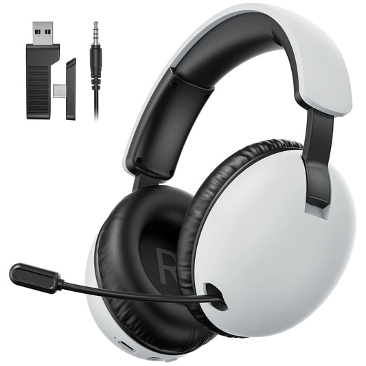Acincai BL500 Wireless Gaming Headset with Mic, Bluetooth Gaming Headphones for PS5 PS4 PC, Noise Cancelling Wireless Headset with 50mm Drivers