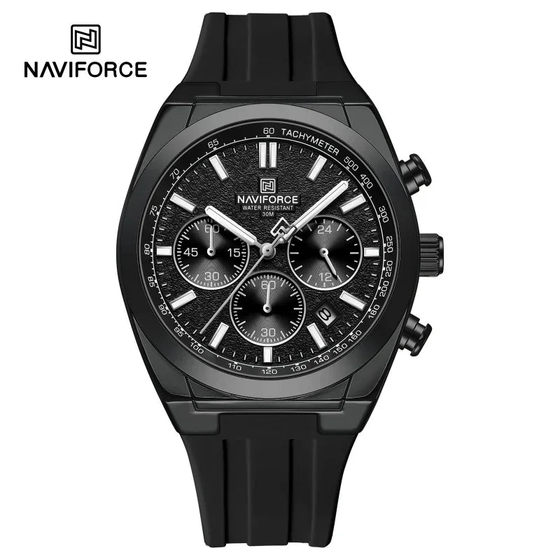 Muški ručni sat NAVIFORCE – luksuzni i sportski stil, kvarcni mehanizam, prikaz 24 sata, prozor za datum, kronograf, vodootporan – ideja za poklon za muškarce