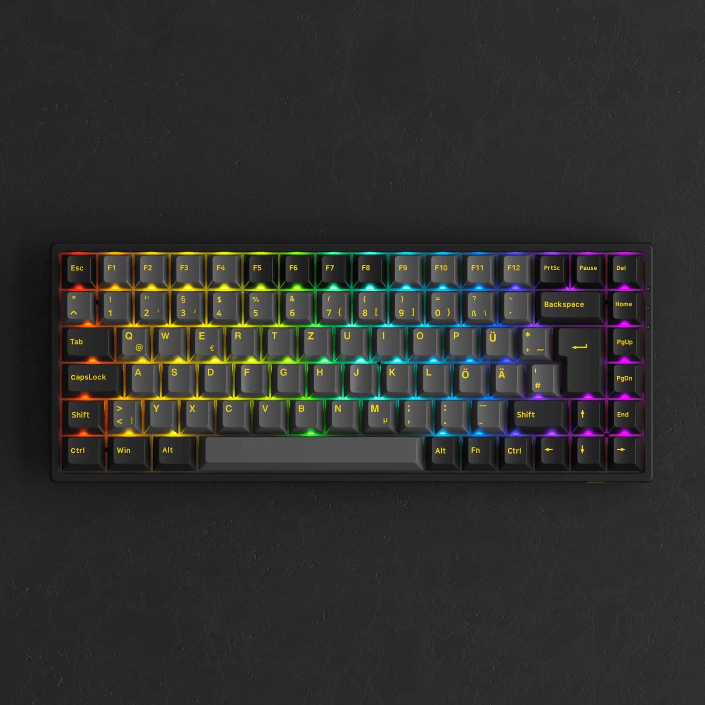 Akko 3084B Plus Black & Gold 75% ISO-DE Layout Mechanical Gaming Keyboard Hot-swapple Multi-Modes 2.4GHz /USB Type-C/BT 5.0