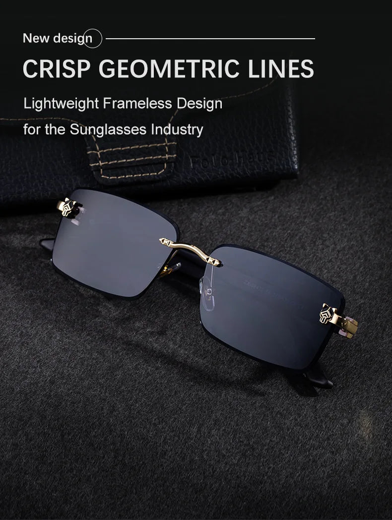 2026 Wooden Rimless Sunglasses Women Trendy Retro UV400 Protection Square Sunglass Men Brand Design Fashion Glasses Dropshipping