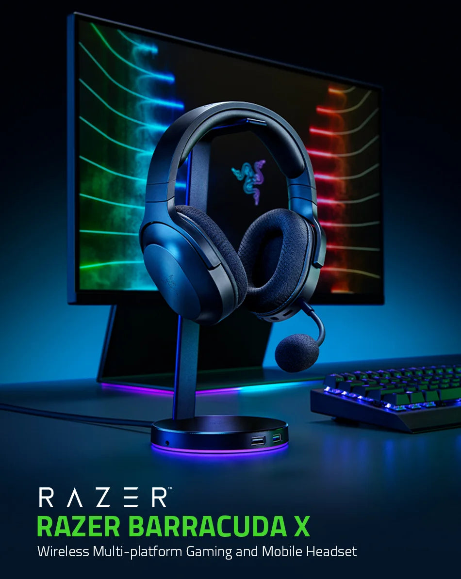 Razer Barracuda X Wireless Gaming Mobile Headset 2022 Model 2.4GHz Wireless + Bluetooth - Lightweight 250g - 40mm Drivers